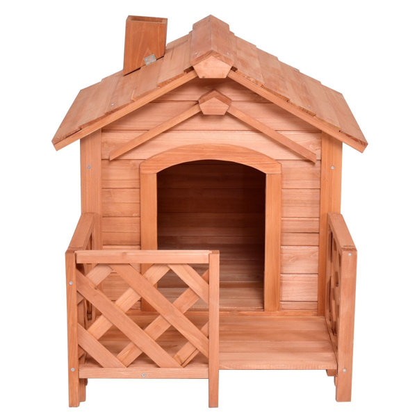 Tucker Murphy Pet™ Outdoor Natural Fir Wood Dog House For Small Dogs